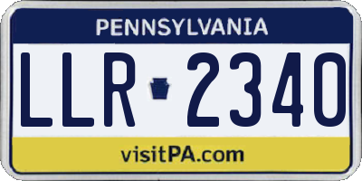 PA license plate LLR2340