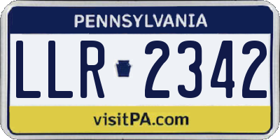 PA license plate LLR2342