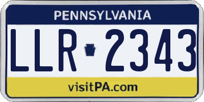 PA license plate LLR2343