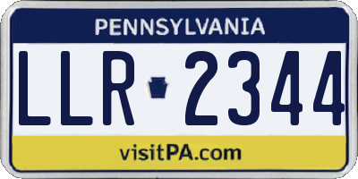 PA license plate LLR2344