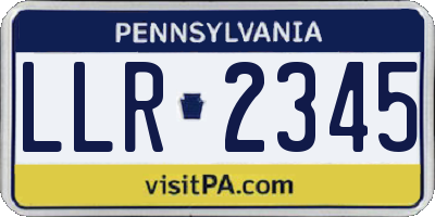 PA license plate LLR2345