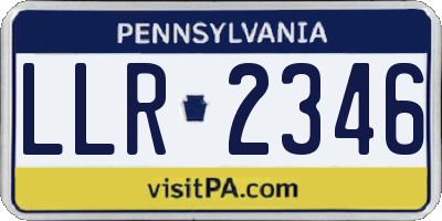 PA license plate LLR2346