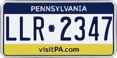 PA license plate LLR2347