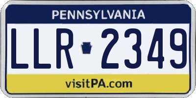 PA license plate LLR2349