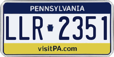 PA license plate LLR2351