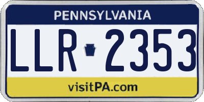 PA license plate LLR2353