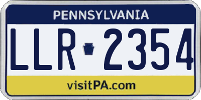 PA license plate LLR2354