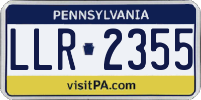 PA license plate LLR2355