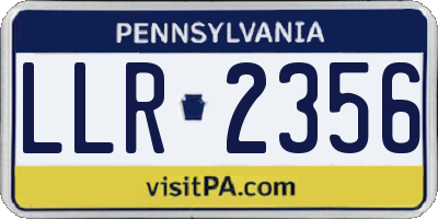 PA license plate LLR2356