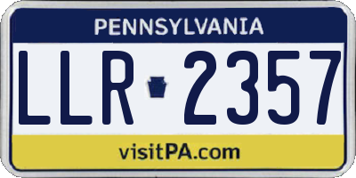 PA license plate LLR2357