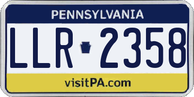 PA license plate LLR2358