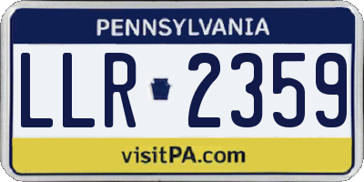 PA license plate LLR2359