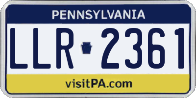 PA license plate LLR2361