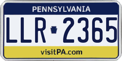 PA license plate LLR2365
