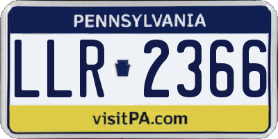 PA license plate LLR2366