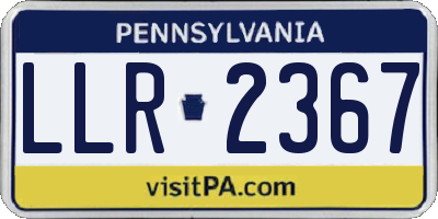 PA license plate LLR2367