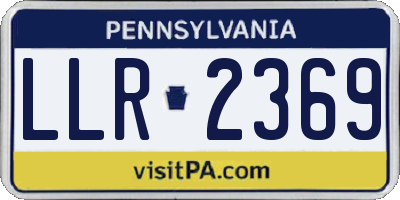 PA license plate LLR2369