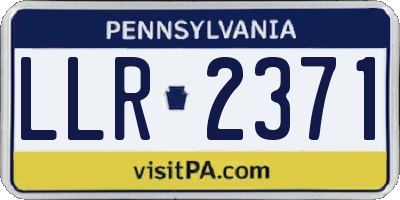 PA license plate LLR2371