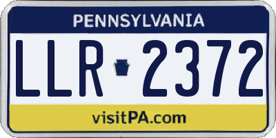PA license plate LLR2372