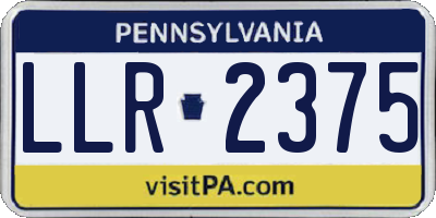 PA license plate LLR2375