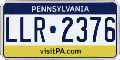 PA license plate LLR2376