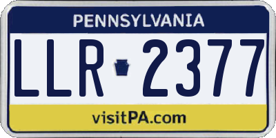 PA license plate LLR2377