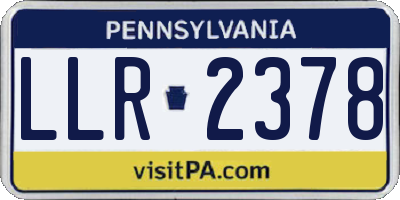 PA license plate LLR2378