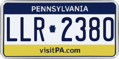 PA license plate LLR2380