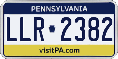 PA license plate LLR2382