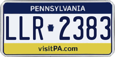 PA license plate LLR2383