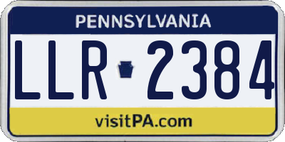 PA license plate LLR2384