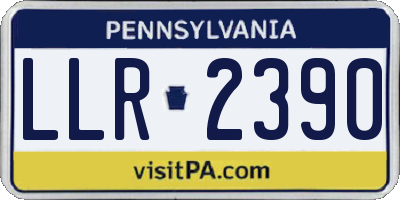 PA license plate LLR2390