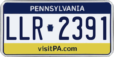 PA license plate LLR2391