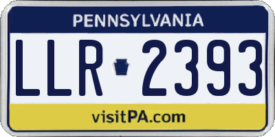 PA license plate LLR2393