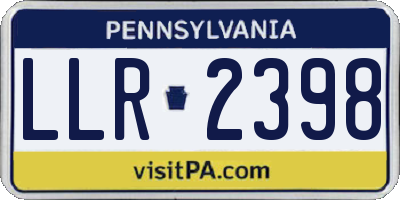 PA license plate LLR2398