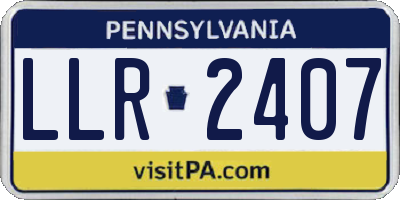PA license plate LLR2407