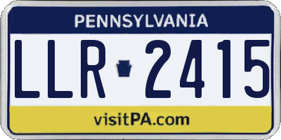 PA license plate LLR2415
