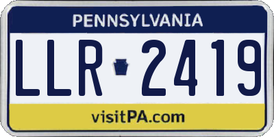 PA license plate LLR2419