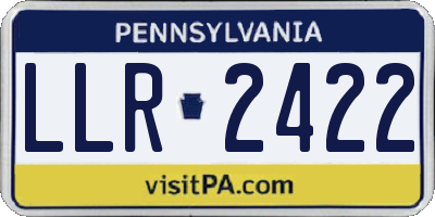 PA license plate LLR2422