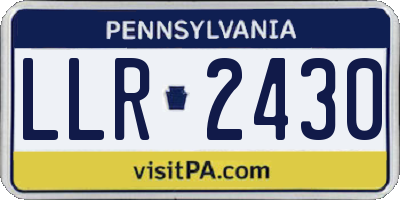 PA license plate LLR2430