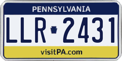 PA license plate LLR2431