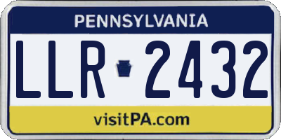 PA license plate LLR2432