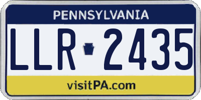 PA license plate LLR2435