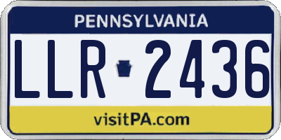 PA license plate LLR2436