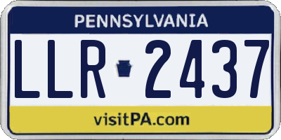 PA license plate LLR2437