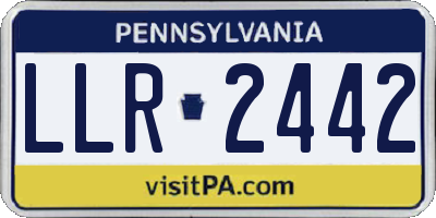 PA license plate LLR2442