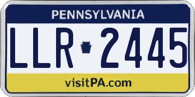 PA license plate LLR2445