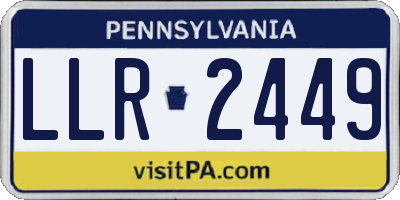 PA license plate LLR2449