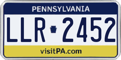 PA license plate LLR2452
