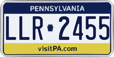 PA license plate LLR2455